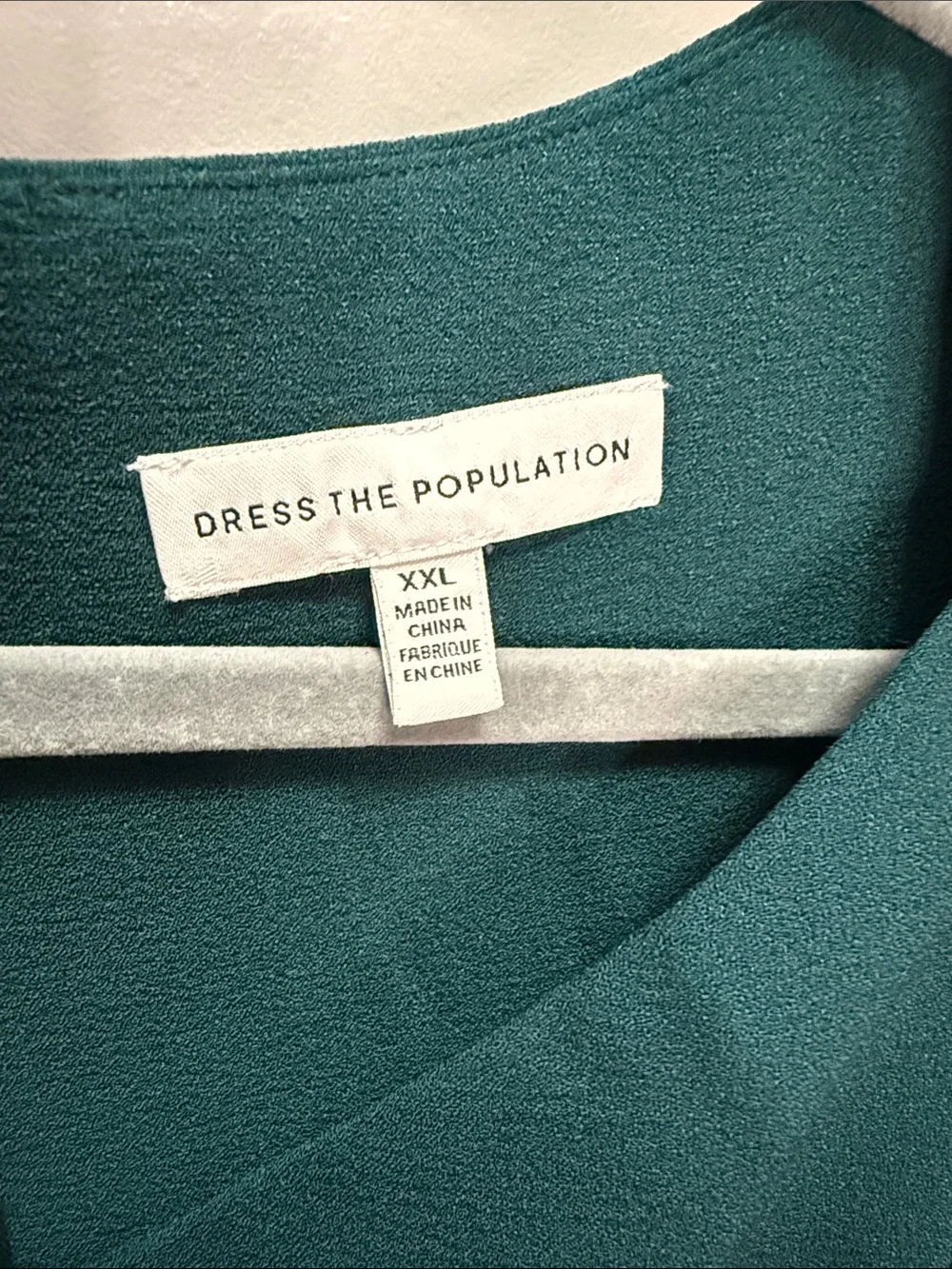DRESS the POPULATION Pine Ruth  Asymmetrical Neck Midi Dress XXL